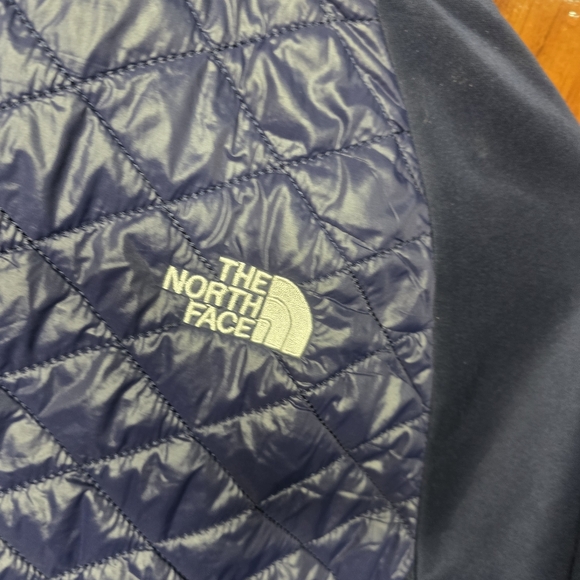 North Face Quilted Thermal  Full Zip Up Dark Blue Jacket Coat, Womens Size XXL - Picture 7 of 7
